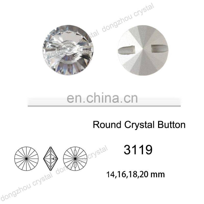 DZ-3119 crystal VM color rivoli crystal buttons for wedding dresses sewing