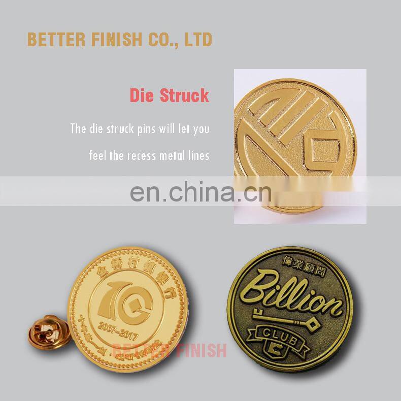 custom love metal rose flower enamel lapel pin