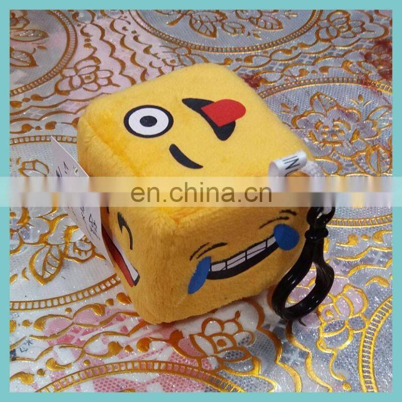 6cm plush emoji dice keychain