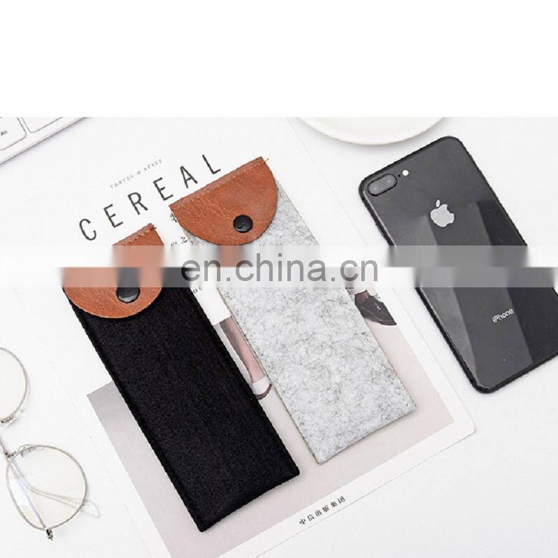 Cheap Creative Simple Pure Color Felt Pen Bag