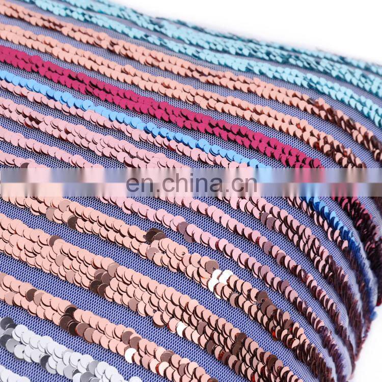 New design colorful stripe stripped pattern indoor sequin cushion/pillow/decorative cushion cover