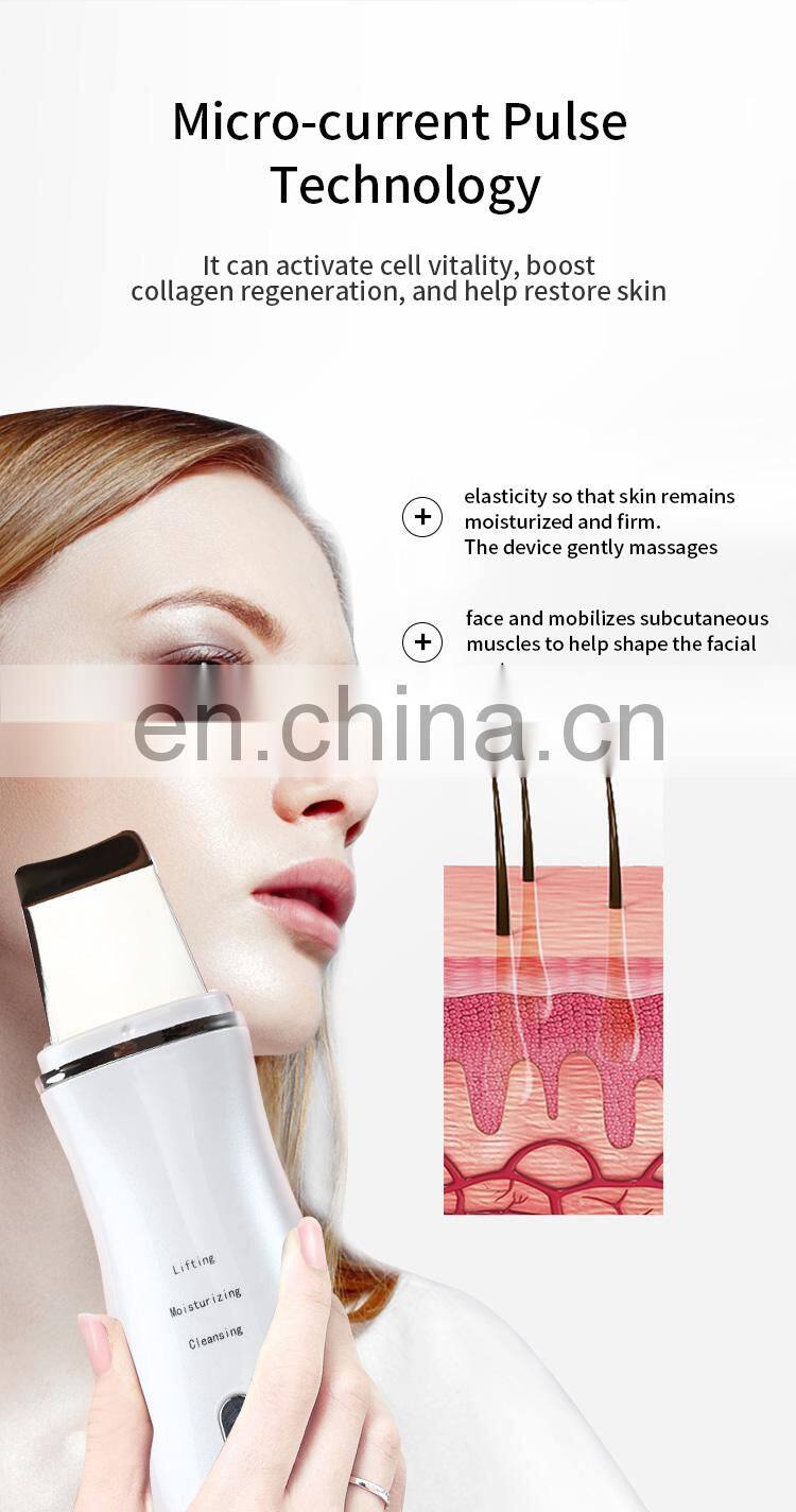 Rechargeable handheld facial scrubber ultrasonic skin care device for anti-aging