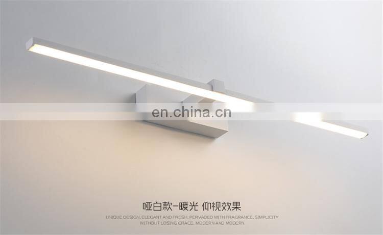 Modern long black white LED mirror cabinet light for bathroom hotel