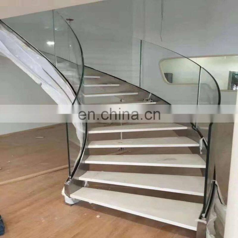curved tempered glass for stairs protective fence