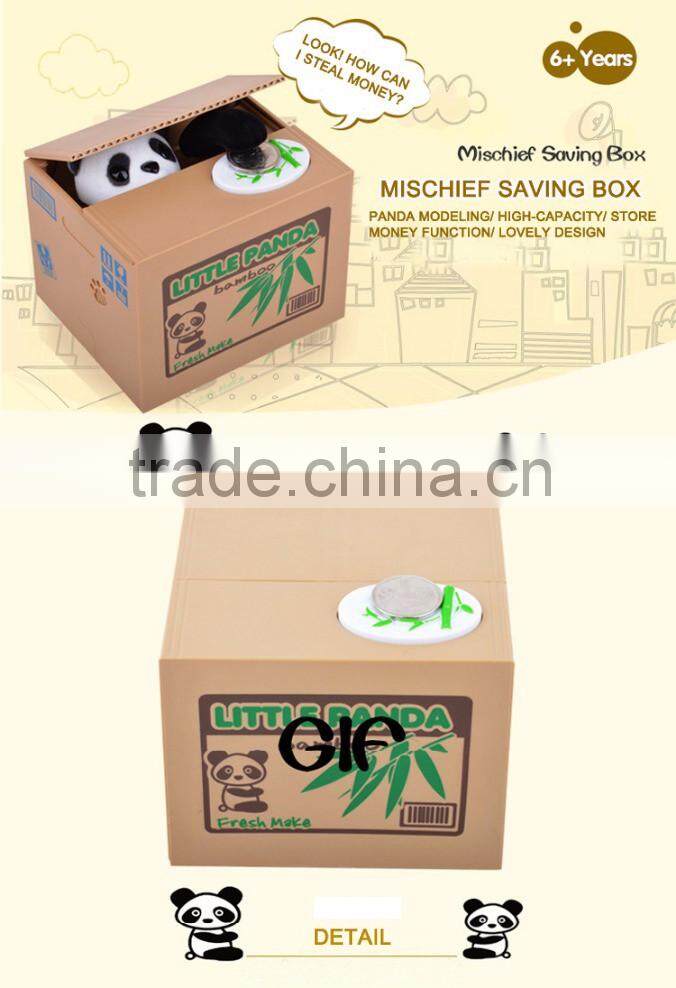Wholesale gift items funny panda coin bank for kids