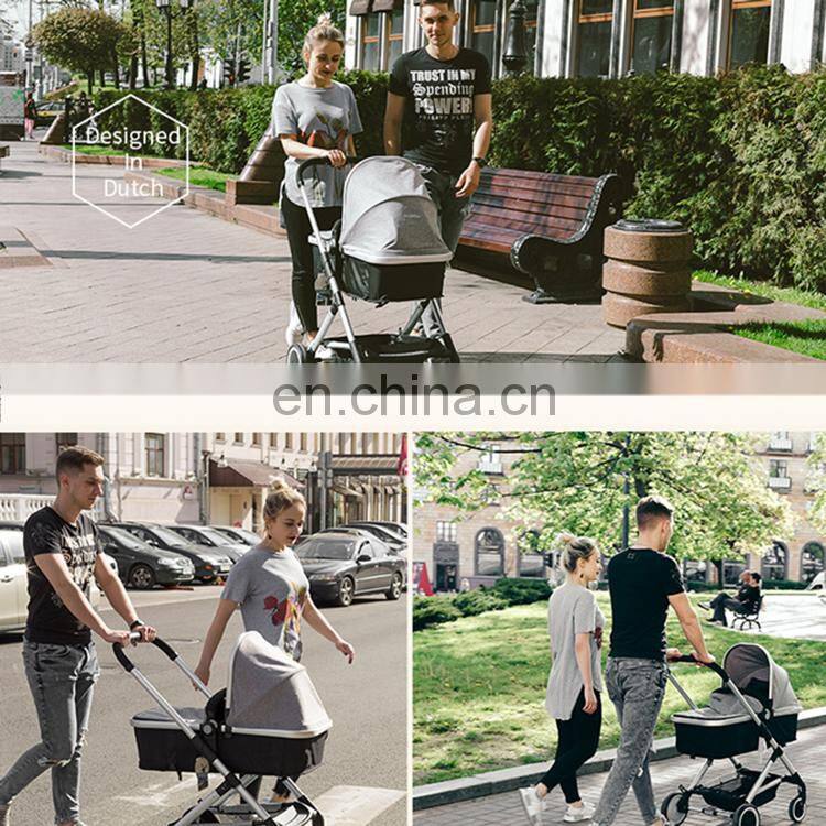 Portable baby stroller pushchair with travel system and large storage