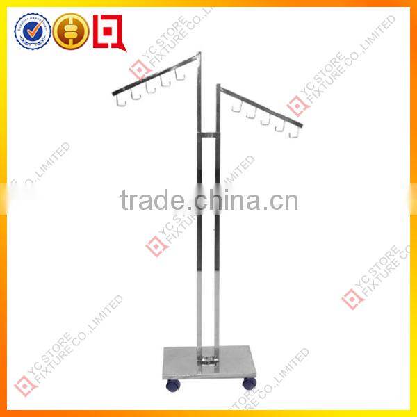 T shape Chrome adjustable metal bag hanger stand