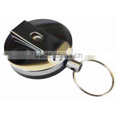 Gift Idea 2" Pull Reel Key Chain Keychain w 38" Retractable Cable Cord US SELLER