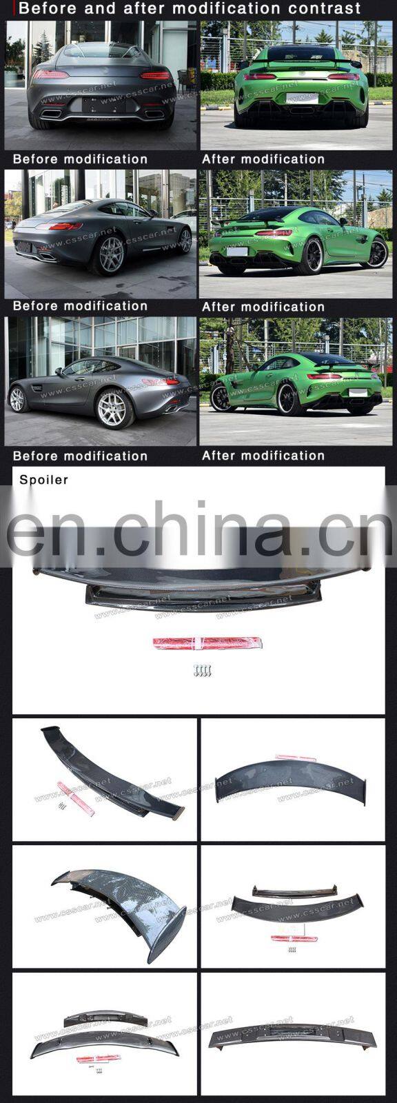 High Quality Bens AMG GT GTR Style Carbon Fiber Material Rear Spoilers Wing