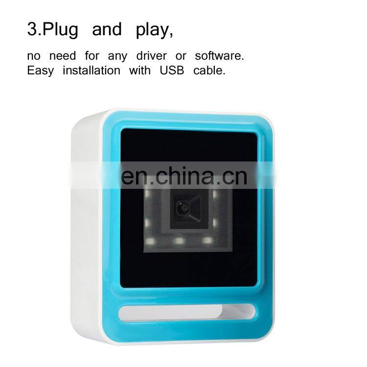 Desktop Payment Box CMOS 1D 2D Supermarket USB Barcode Scanner