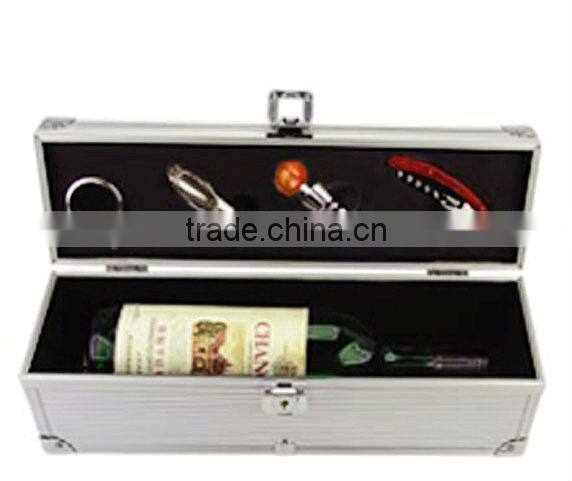 aluminum profile fireproof shell wine carrier case with lock and handle