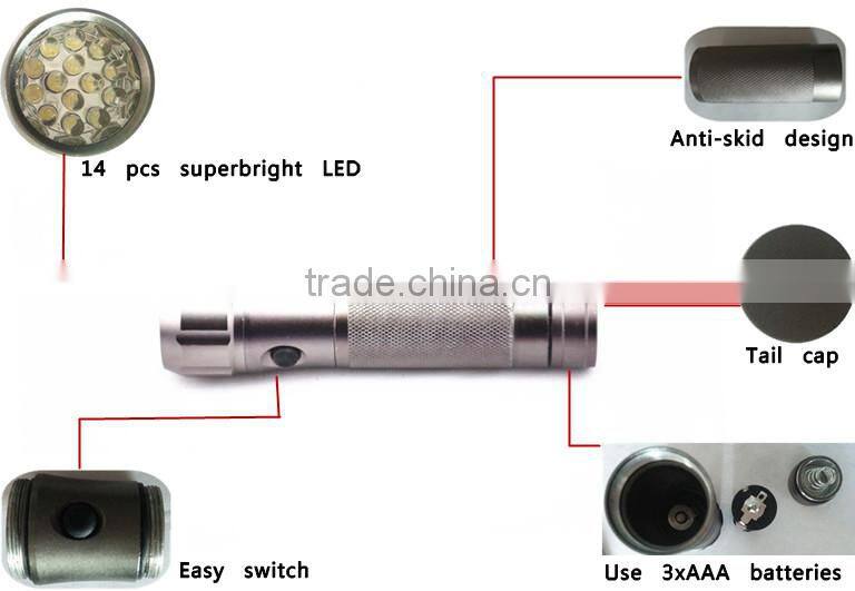 JAK HF1205 14 LED aluminium Portable Flashlight