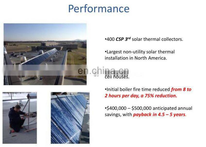 High efficiency solar collector system for europe