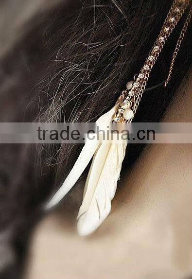 Fashion Feather Tie-in Dress Diamond Earrings