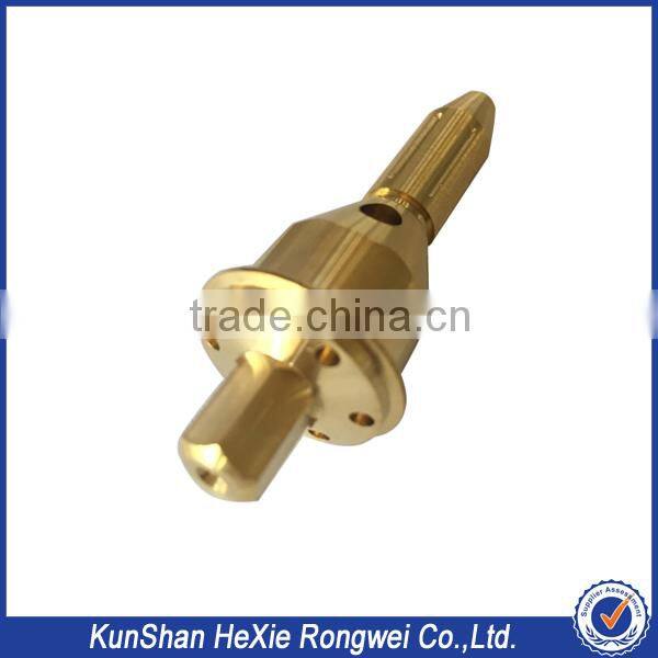 Oem machining process golden anodized aluminum cnc lathe parts