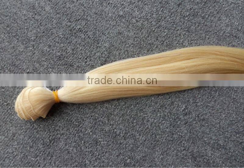 Top quality Brazilian / Russian hair handtied hair weft human virgin hair