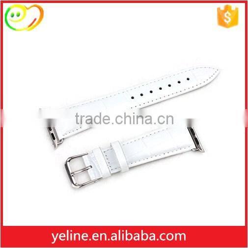 Wholesale Fashion Alligator Pattern leather watch strap with buckle for apple watch
