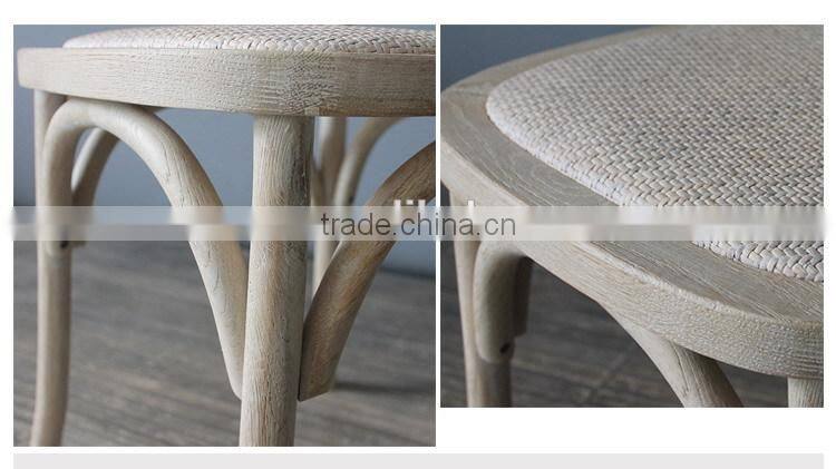 RCH-4002 French style rattan wood solid oak cross back chair