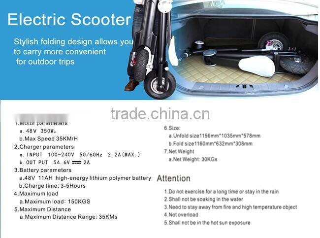 2016 2 wheel best electric scooter for adults for sale with Lithium Battery Aluminum CE/FCC/DOT Certified electric bicycle