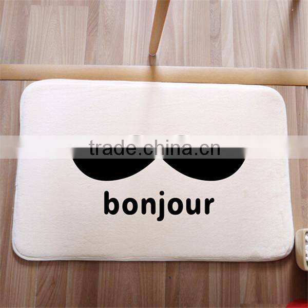 40*60cm home cute design anti slip polyester custom floor mat