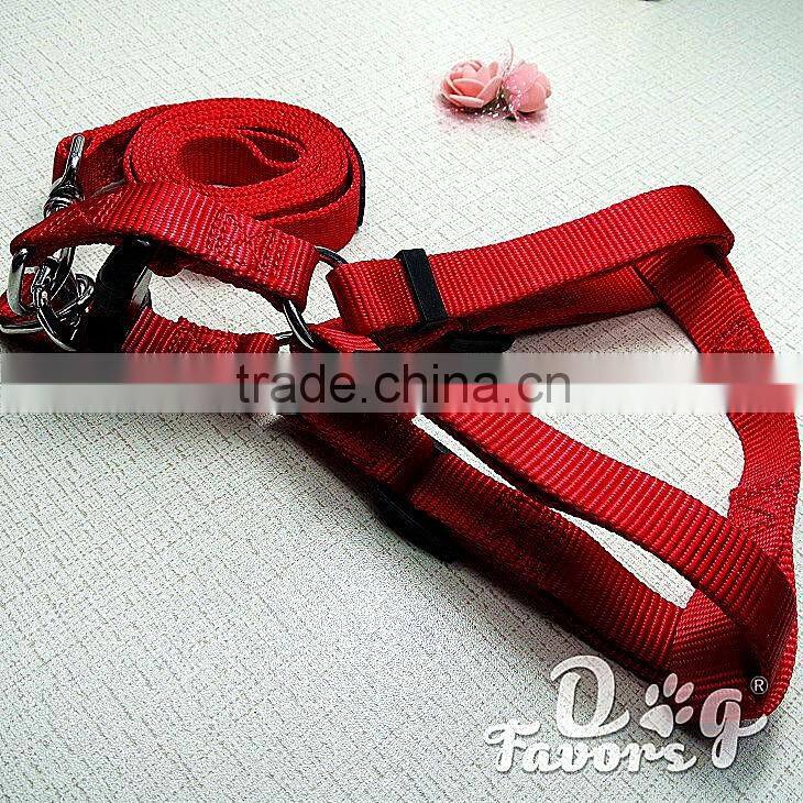 Summer Use Heavy Duty Outdoor Sport Dog Traning Harness and Leash, Classic Solid Nylon Dog Harness and Leash