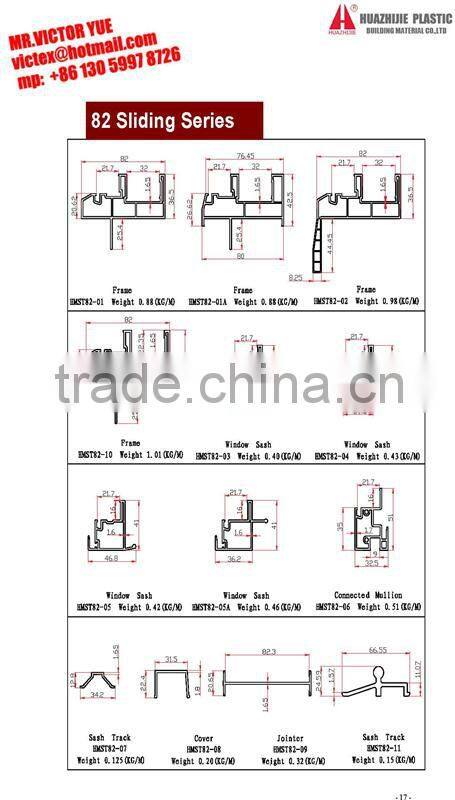 American standard co extrusion plastic pvc extrusion profiles /huazhijie factory