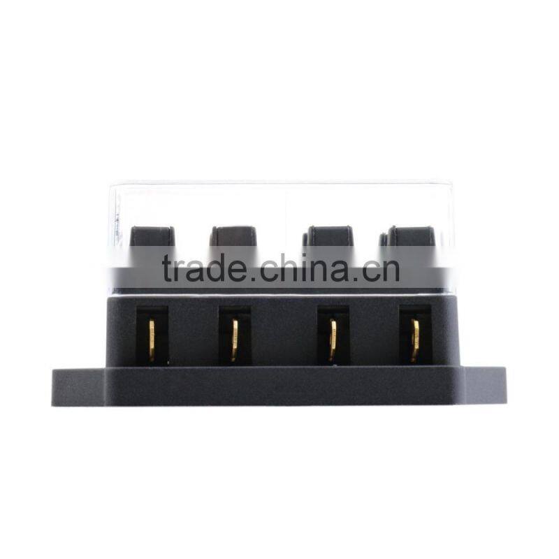 4 Way Fuse Box DC 12V 24V Max DC 32V Circuit Car Trailer Auto Blade Fuse Box Block Holder ATC ATO 2-input 4-ouput Wire