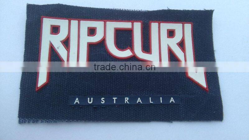 custom new style cotton back rubber label for garment