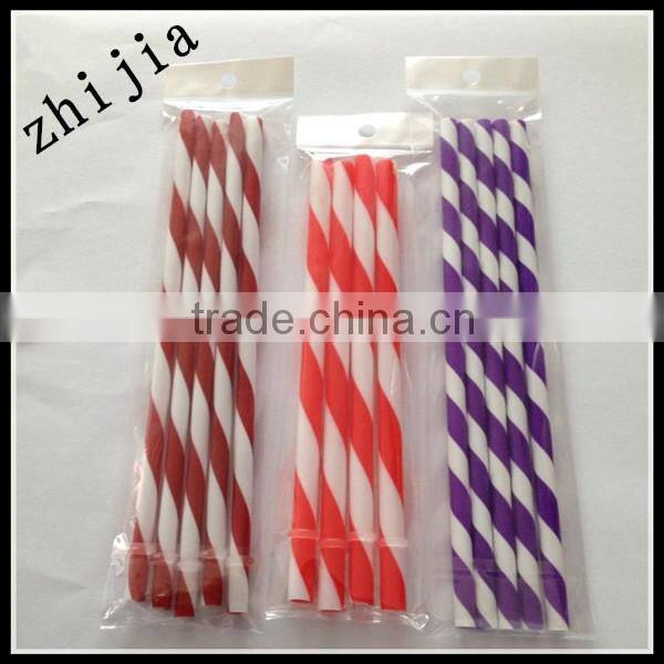 Colorful plastic wrapped straws