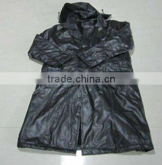 Long style mens pu leather jacket