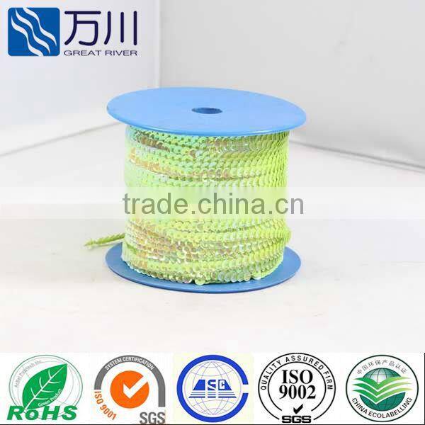 2012 Best selling garment accessories sequin string,high quality PVC sequin paillette trimming wholesale