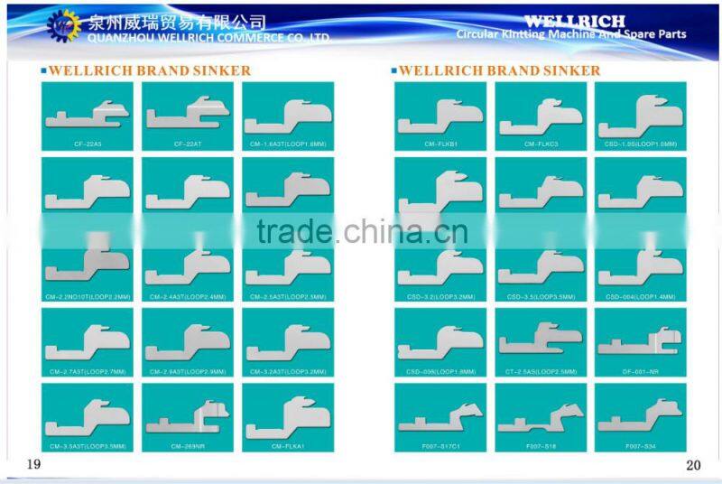 Wellrich Sinker for circular knitting machine