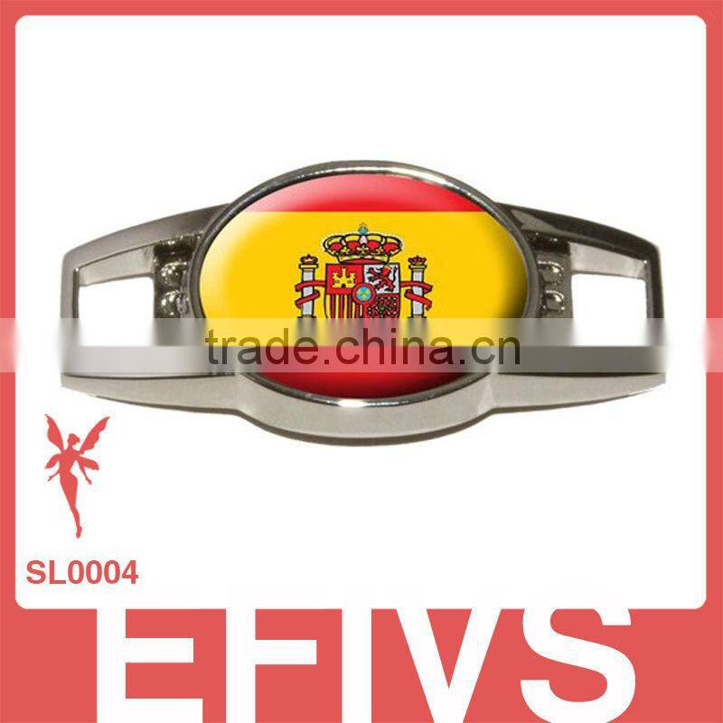 customized logo metal shoelace bracelet charms