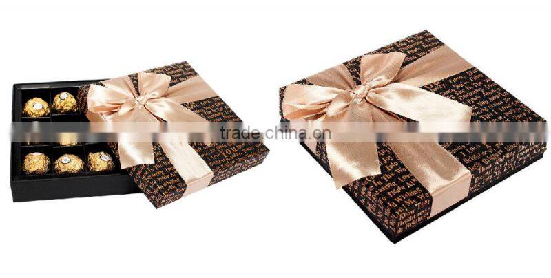 Custom small cheap empty chocolate box for gift packaging