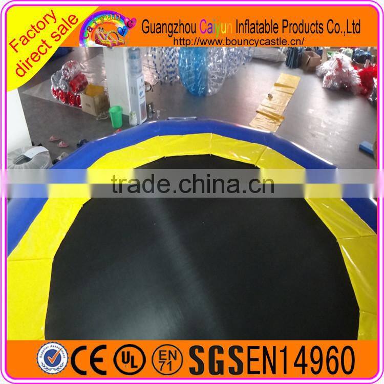 Blue Inflatable Water Trampoline Jumping Bed For Kids