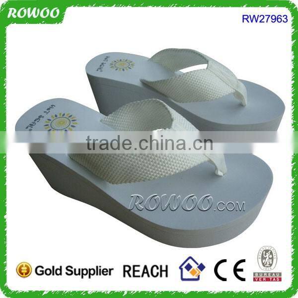 Daily Use Slipper fashion eva slipper soft textile upper high heel slipper