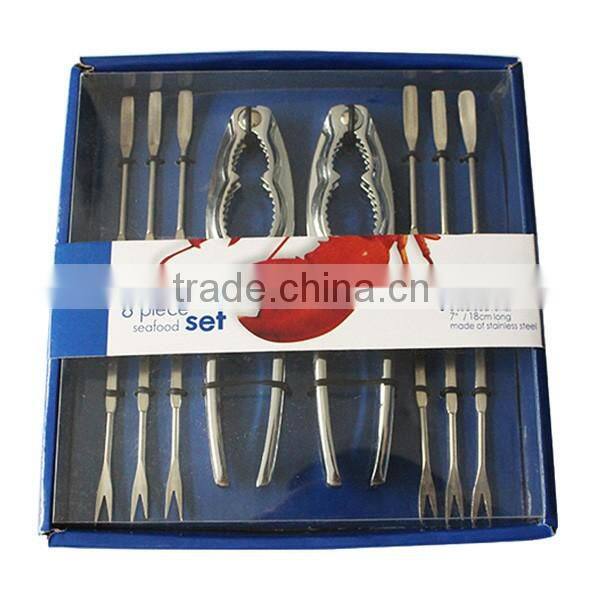 8-Pieces Seafood Tool Kit With Lobster Crackers And Forks Set