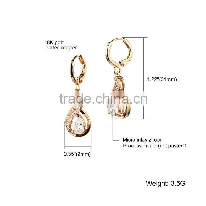 2016 fashion 316 L crystal earrings in hot sale