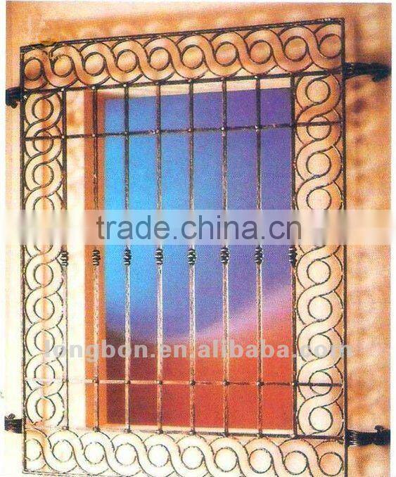 Top-selling newest wrought iron window grill design