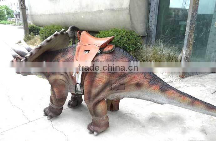 Playground Equipment riding a dinosaur costume