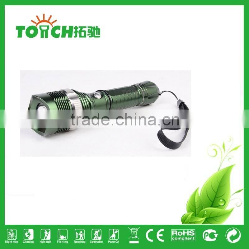 High Power 3 modes Flashlight Bike light Zoomable waterproof Camping LED Flashlight recharger flash light