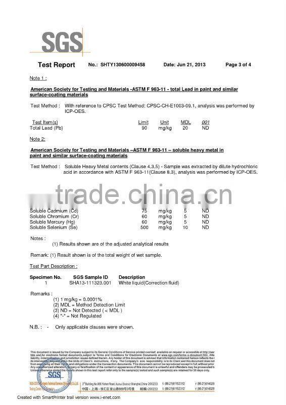 Wholesale office and school stationery whiteout/correction pen fluid