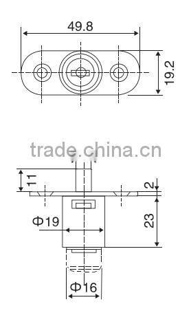 Push button cabinet lock of zinc material