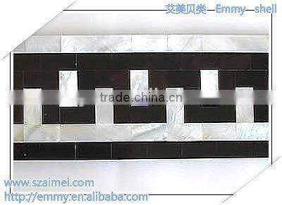 Natural shell mosaic interior & exterior wall waist line