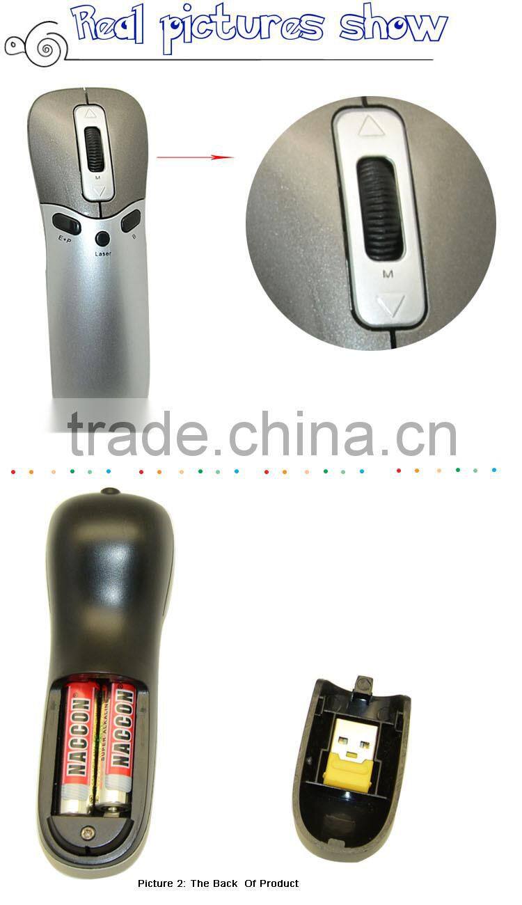 Hot selling product 2.4G wireless presenter remote for PPT presentation CE FCC ROHS certification from China PR-05