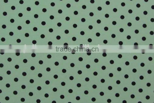 black dot on green polyester milk fiber Spandex print fabric names