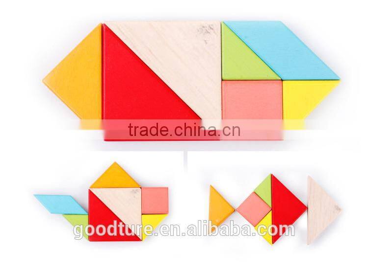 2015 Hot Sale Wooden Tangram Jigsaw Puzzle