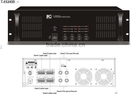 ITC T-4S120 Series Economical 60W 120W 240W 4-channel Amplifier