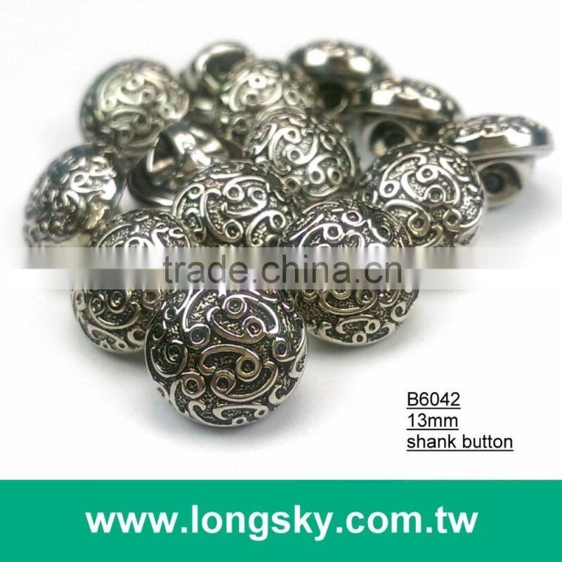 (#B6042/13mm) Taiwan made classical plated cloud stripes small shank buttons for lady dress