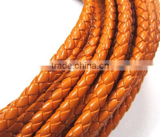 OEM welcome popular round braid PU/genuine leather cords for jewelry making